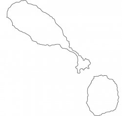 St. Kitts and Nevis Map Outline